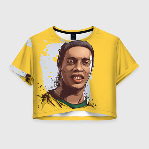 Женская футболка Crop-top 3D Ronaldinho, цвет 3D печать