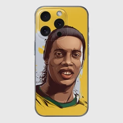 Чехол для iPhone 15 Pro силиконовый с защитой камеры Ronaldinho