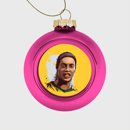Стеклянный ёлочный шар Ronaldinho, цвет розовый