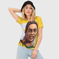Женская футболка 3D Slim Ronaldinho - фото 2