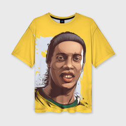 Женская футболка oversize 3D Ronaldinho