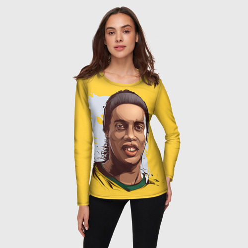 Женский лонгслив 3D Ronaldinho, цвет 3D печать - фото 3