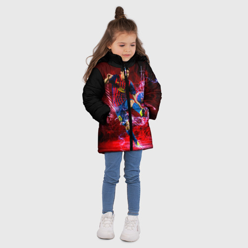 Зимняя куртка для девочек 3D Messi, цвет черный - фото 5