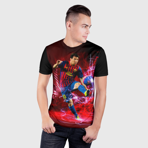 Мужская футболка 3D Slim Messi, цвет 3D печать - фото 3