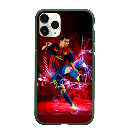 Чехол для iPhone 11 Pro матовый Messi, цвет темно-зеленый