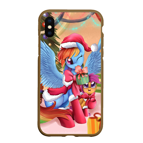 Чехол для iPhone XS Max матовый My Little Pony, цвет коричневый