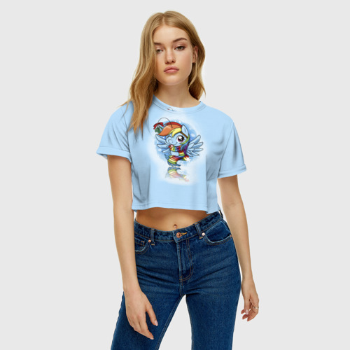 Женская футболка Crop-top 3D My Little Pony, цвет 3D печать - фото 3