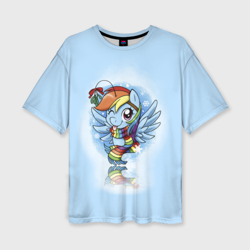 Женская футболка oversize 3D My Little Pony, цвет 3D печать