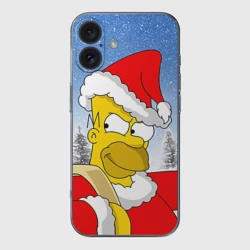 Чехол для iPhone 16 силиконовый с защитой камеры Санта Гомер