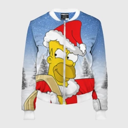 Женский бомбер 3D Санта Гомер
