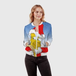 Женский бомбер 3D Санта Гомер - фото 2