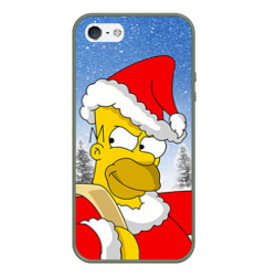 Чехол для iPhone 5/5S матовый Санта Гомер