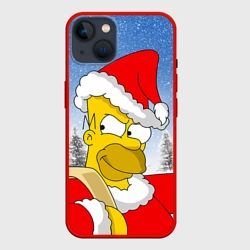 Чехол для iPhone 14 Санта Гомер