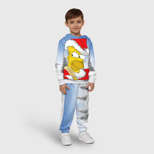 Детский костюм с толстовкой 3D Санта Гомер, цвет белый - фото 3