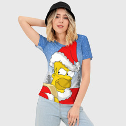 Женская футболка 3D Slim Санта Гомер - фото 2