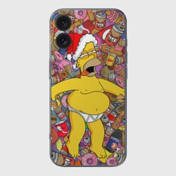 Чехол для iPhone 16 силиконовый с защитой камеры Обжора Гомер