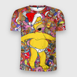 Мужская футболка 3D Slim Обжора Гомер