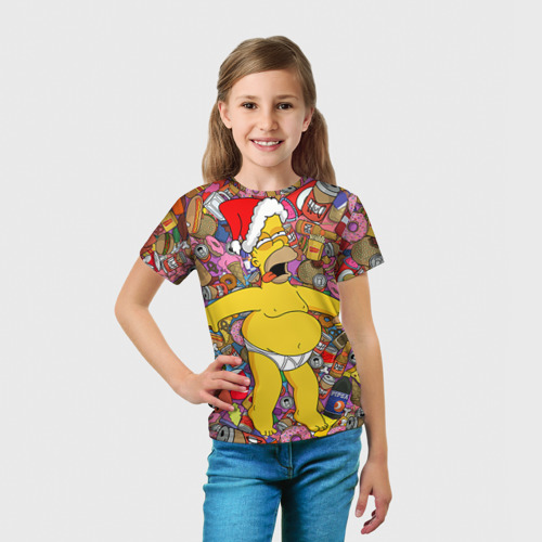 Детская футболка 3D Обжора Гомер, цвет 3D печать - фото 5