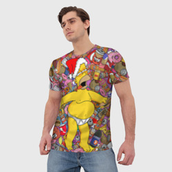 Мужская футболка 3D Обжора Гомер - фото 2
