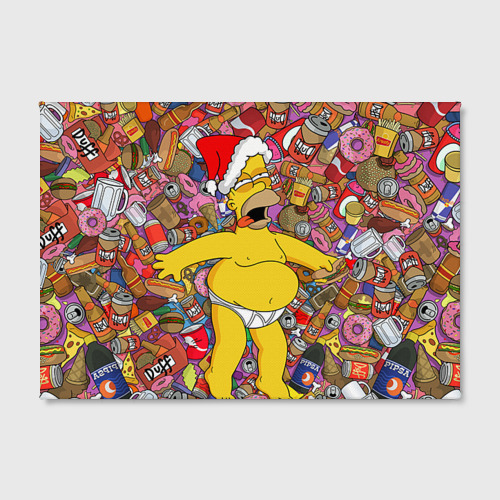 Холст прямоугольный Обжора Гомер, цвет 3D печать - фото 2