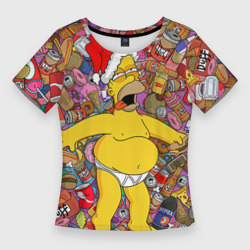 Женская футболка 3D Slim Обжора Гомер