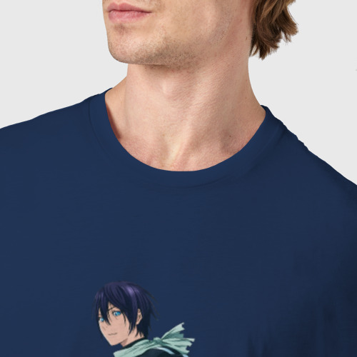 Мужская футболка хлопок Ято и Ики. бездомный Бог, цвет темно-синий - фото 6