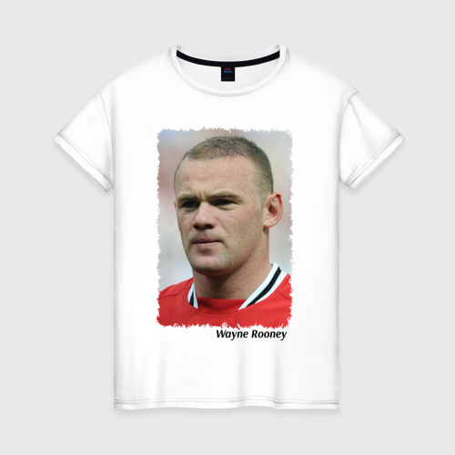 Женская футболка хлопок Wayne Rooney, цвет белый