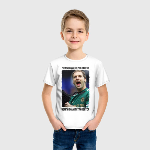 Детская футболка хлопок Петр Чех (Petr Cech), цвет белый - фото 3