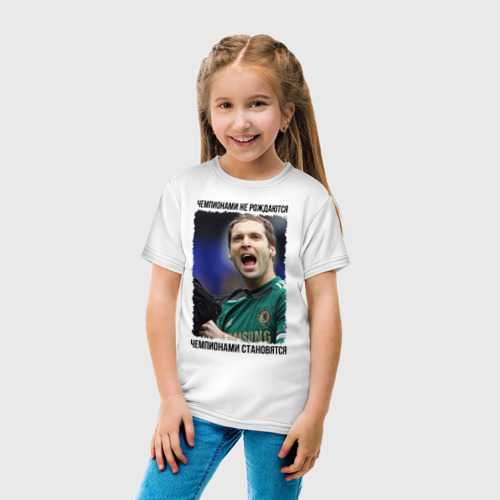 Детская футболка хлопок Петр Чех (Petr Cech), цвет белый - фото 5