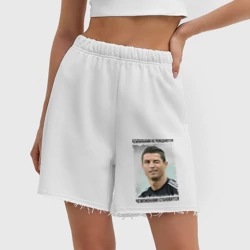 Женские шорты oversize футер хлопок Криштиану Роналду - фото 2