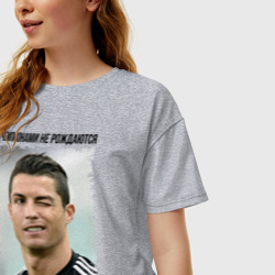 Женская футболка хлопок Oversize Криштиану Роналду - фото 2