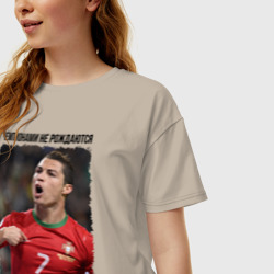 Женская футболка хлопок Oversize Cristiano Ronaldo - фото 2