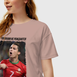 Женская футболка хлопок Oversize Cristiano Ronaldo - фото 2