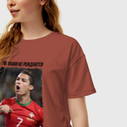 Женская футболка хлопок Oversize Cristiano Ronaldo - фото 2