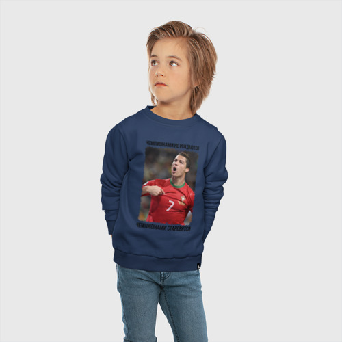 Детский свитшот хлопок Cristiano Ronaldo, цвет темно-синий - фото 5