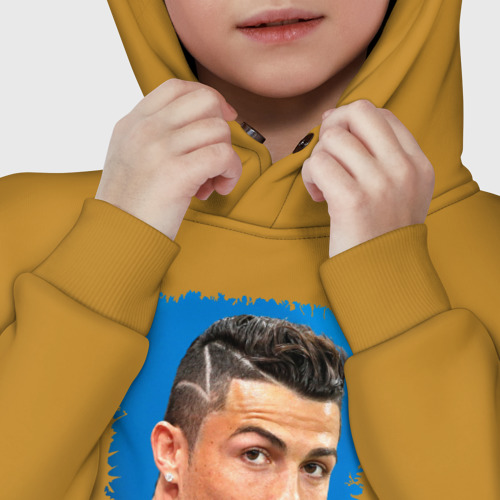 Детское худи Oversize хлопок Cristiano Ronaldo, цвет горчичный - фото 7