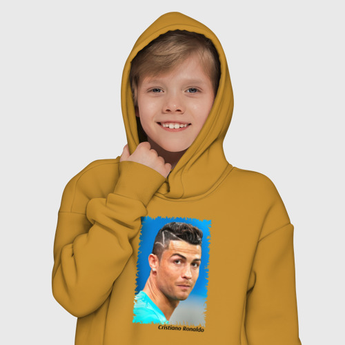 Детское худи Oversize хлопок Cristiano Ronaldo, цвет горчичный - фото 12