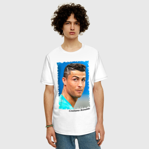 Мужская футболка хлопок Oversize Cristiano Ronaldo, цвет белый - фото 3