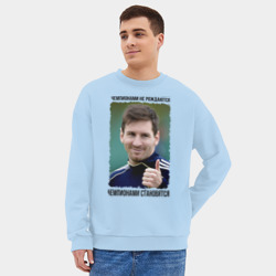 Мужской свитшот oversize без начеса хлопок Лионель Месси - фото 2