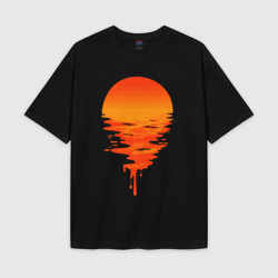 Женская футболка Oversize хлопок texturе Sunset