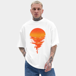 Мужская футболка Oversize хлопок texturе Sunset - фото 2