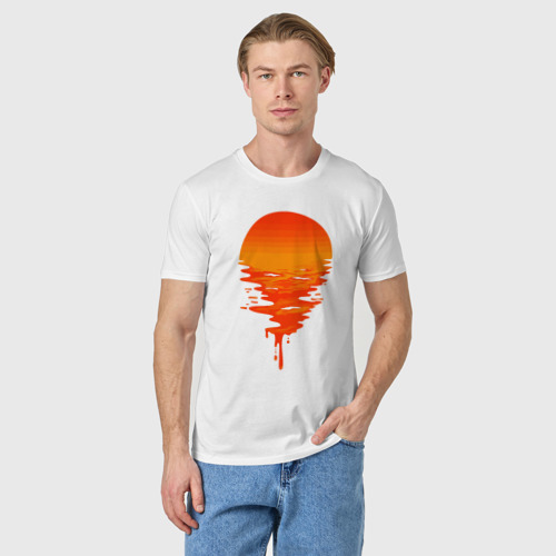 Мужская футболка хлопок Sunset, цвет белый - фото 3