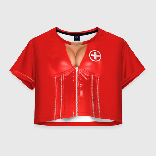 Женская футболка Crop-top 3D Костюм медсестры