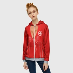 Женская толстовка 3D на молнии Костюм медсестры - фото 2