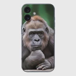 Чехол для iPhone 16 силиконовый с защитой камеры Обезьяна