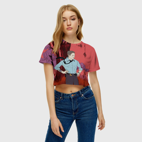 Женская футболка Crop-top 3D Настоящий детектив - фото 3