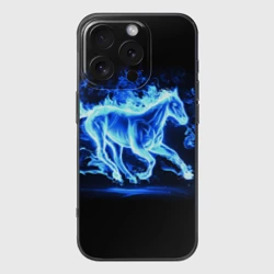 Чехол для iPhone 16 Pro силиконовый с защитой камеры Ледяной конь