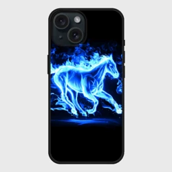 Чехол силиконовый для Apple iPhone 15 матовый Ледяной конь