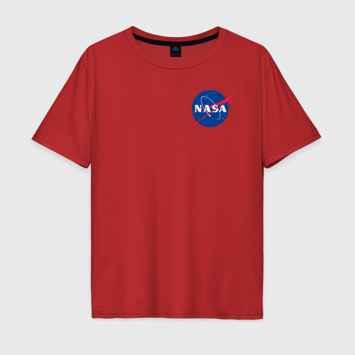 Мужская футболка хлопок Oversize NASA, цвет красный