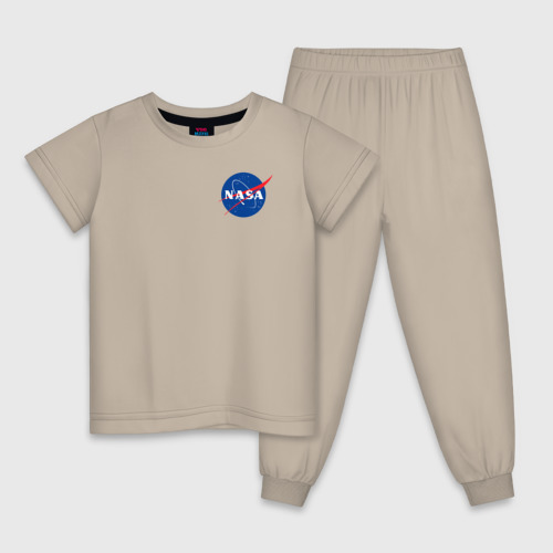 Детская пижама хлопок с принтом NASA, вид спереди #2